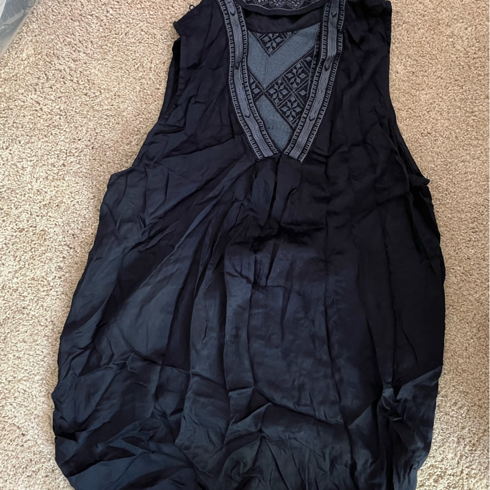 Anthropologie navy blouse